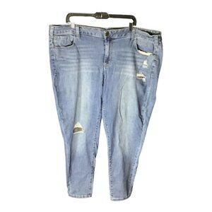 Venezia Womens Distressed Denim Jeans Sz‎ 24 Blue 5 Pocket Design Button Closure